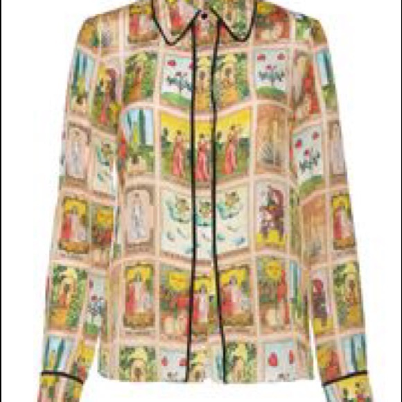 ISO Alice Olivia Alfie tarot card blouse size 0 or 2 - Picture 1 of 1